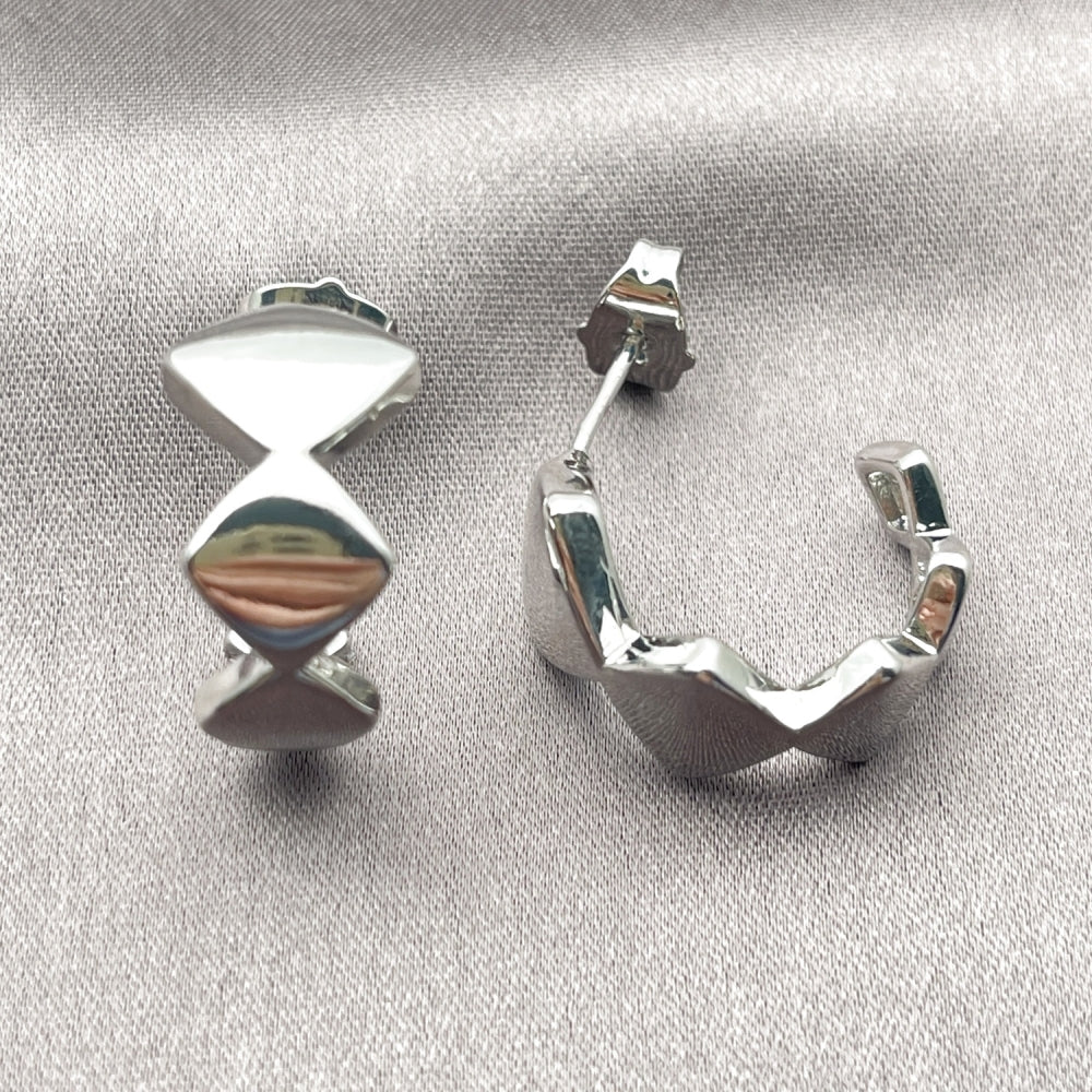 White Gold Filled Small Hoop, Polished, Rhodium Finish
