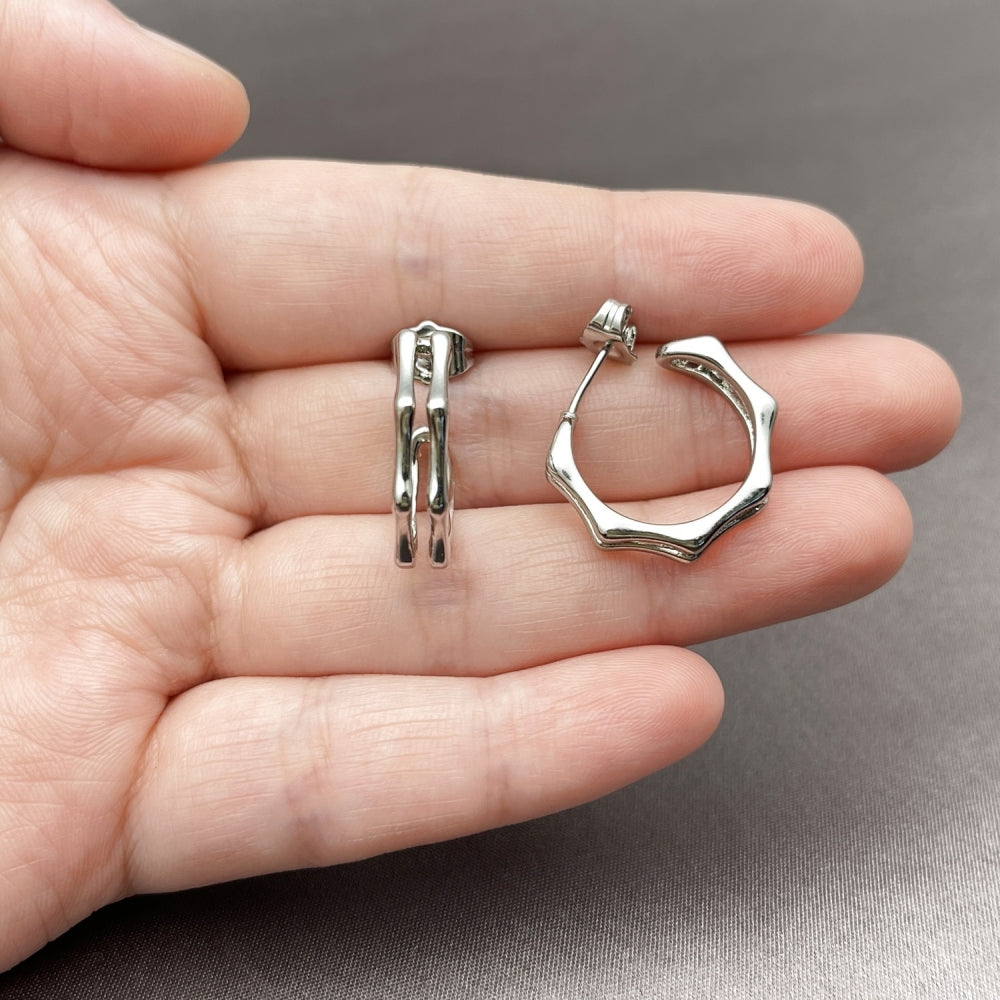 White Gold Filled Small Hoop, Polished, Rhodium Finish
