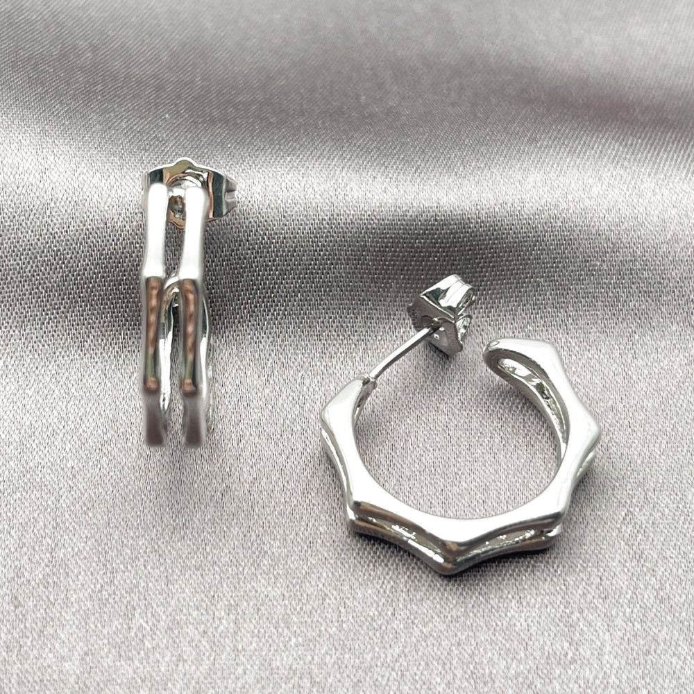 White Gold Filled Small Hoop, Polished, Rhodium Finish