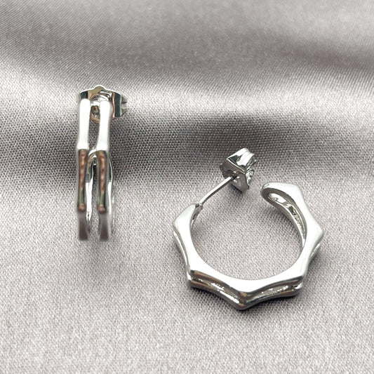 White Gold Filled Small Hoop, Polished, Rhodium Finish