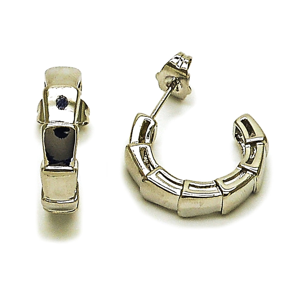 Rhodium Gold Filled Small Hoop, Snake Design, Polished, Rhodium Finish