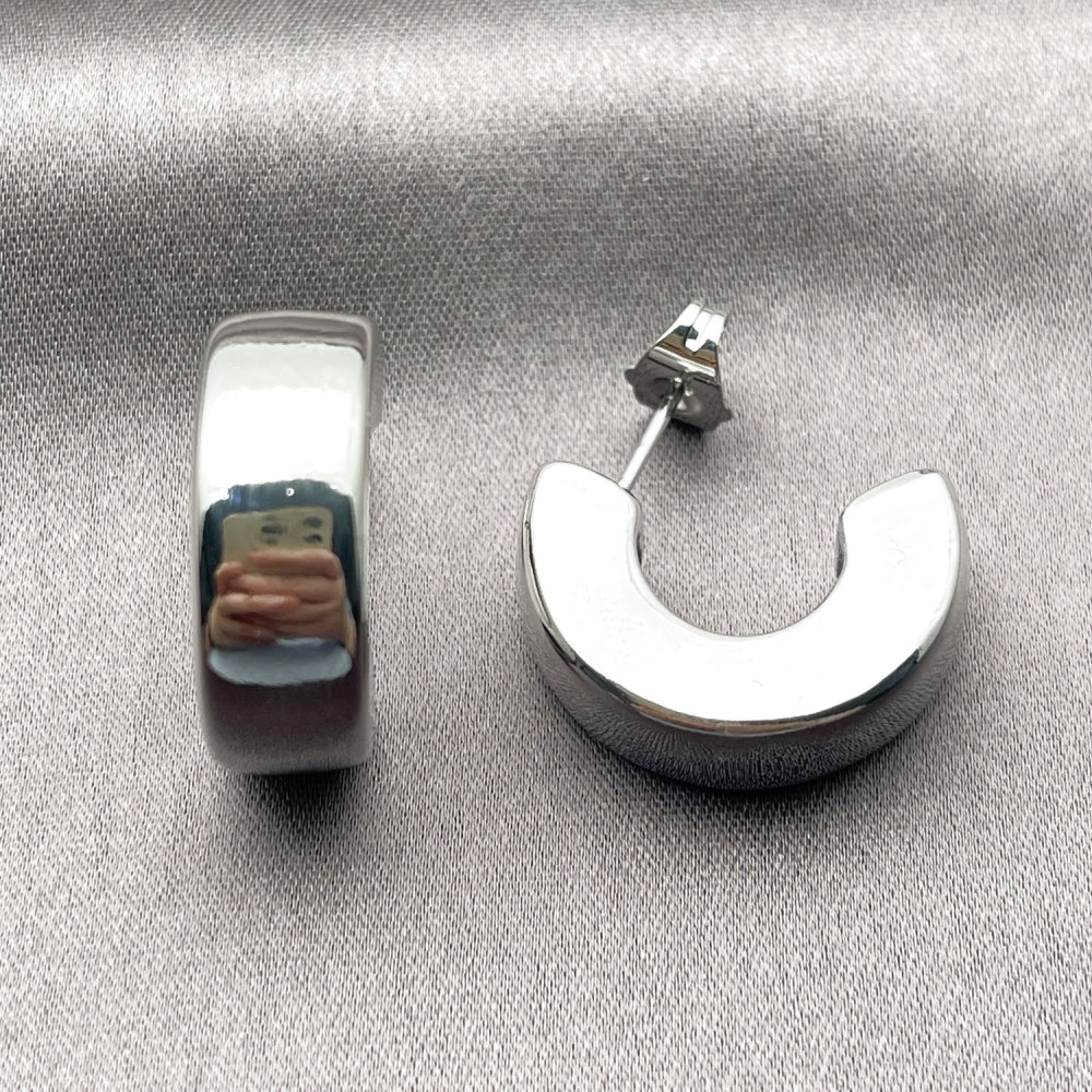 White Gold Filled Small Hoop, Polished, Rhodium Finish