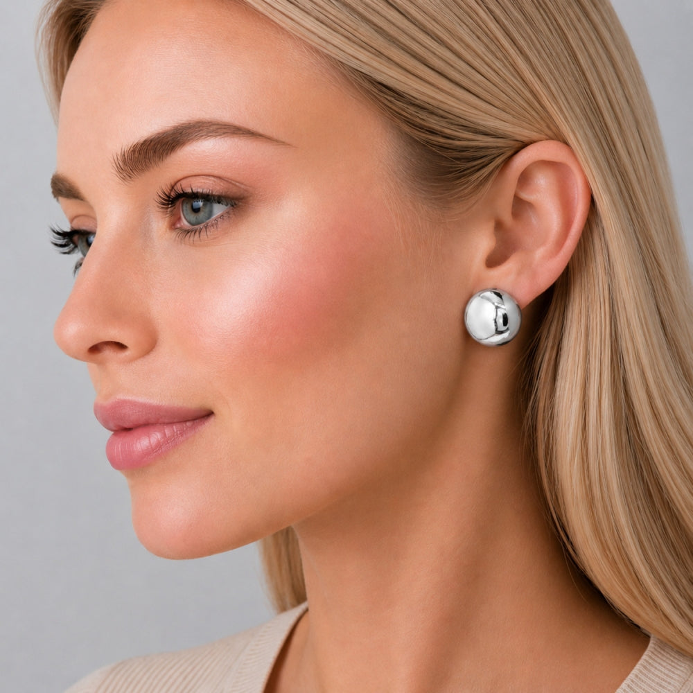 Rhodium Gold Filled Stud Earring, Polished, Rhodium Finish