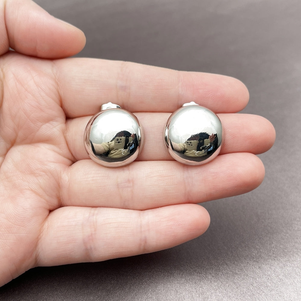 White Gold Filled Stud Earring, Polished, Rhodium Finish