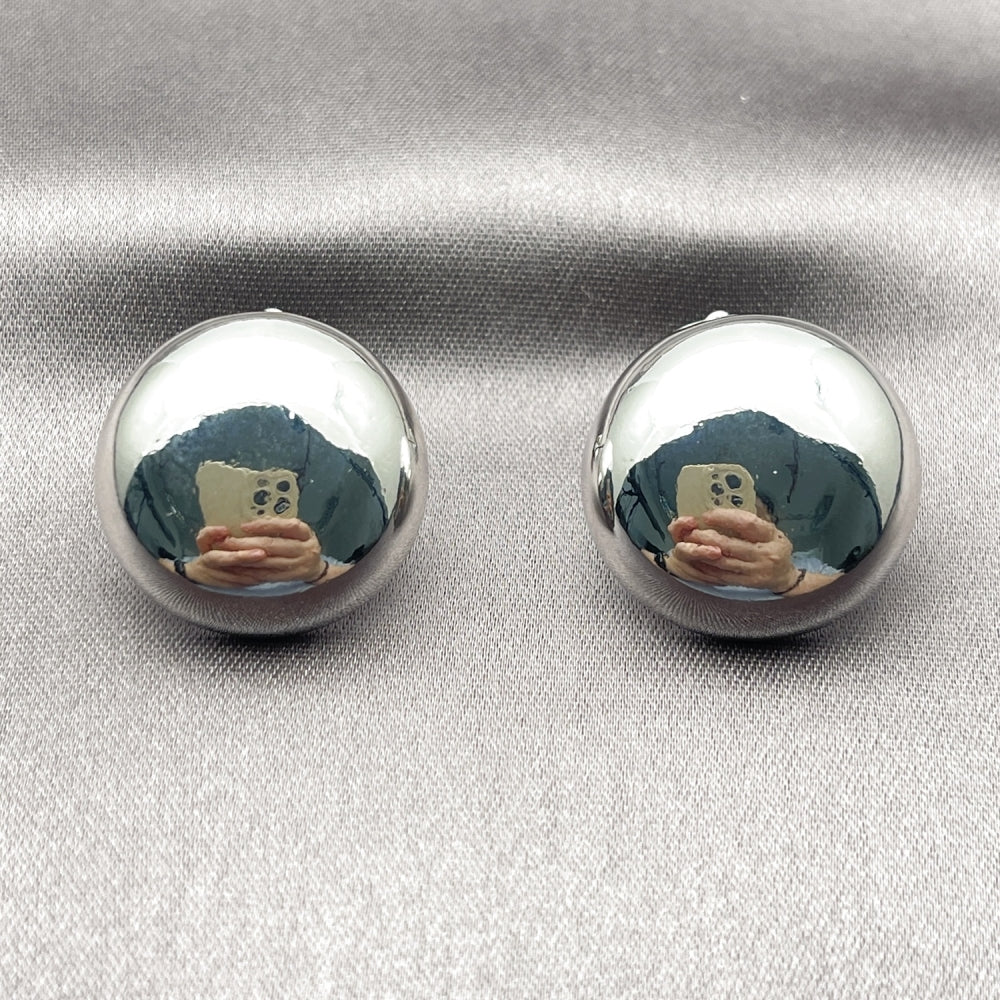 White Gold Filled Stud Earring, Polished, Rhodium Finish