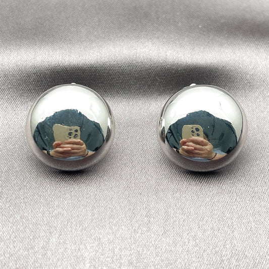 White Gold Filled Stud Earring, Polished, Rhodium Finish