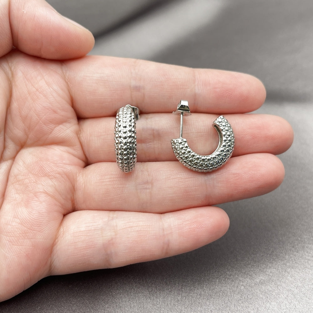White Gold Filled Small Hoop, Polished, Rhodium Finish