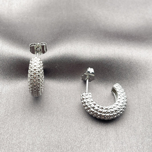 White Gold Filled Small Hoop, Polished, Rhodium Finish