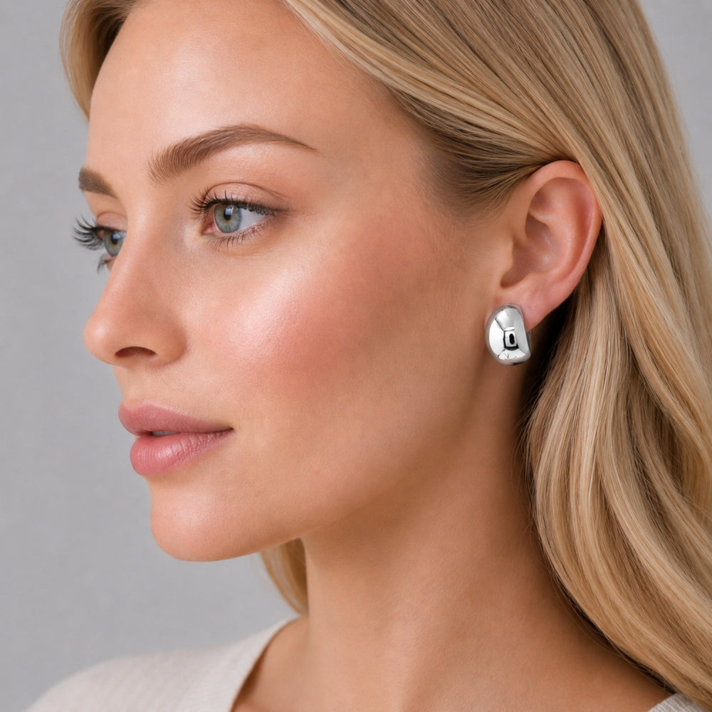Rhodium Gold Filled Stud Earring, Polished, Rhodium Finish