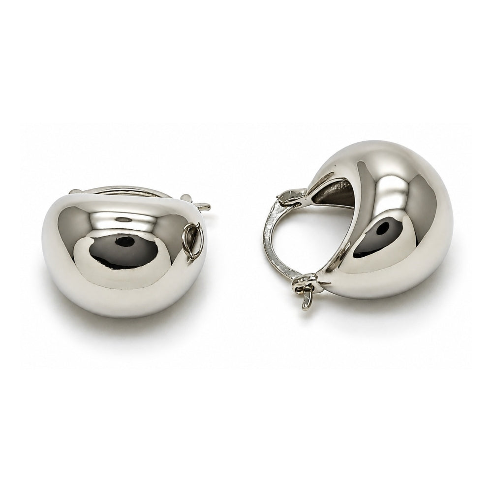 White Gold Filled Small Hoop, Polished, Rhodium Finish