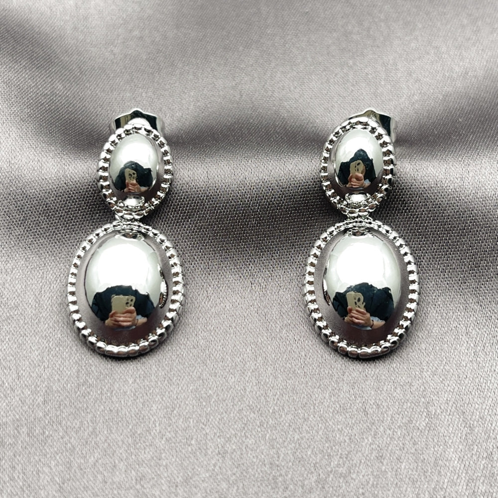 White Gold Filled Dangle Earring, Polished, Rhodium Finish