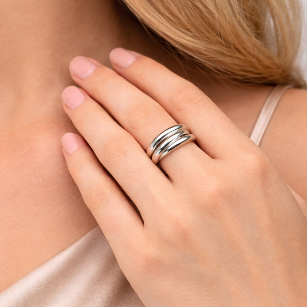 Rhodium Gold Filled Elegant Ring, Polished, Rhodium Finish