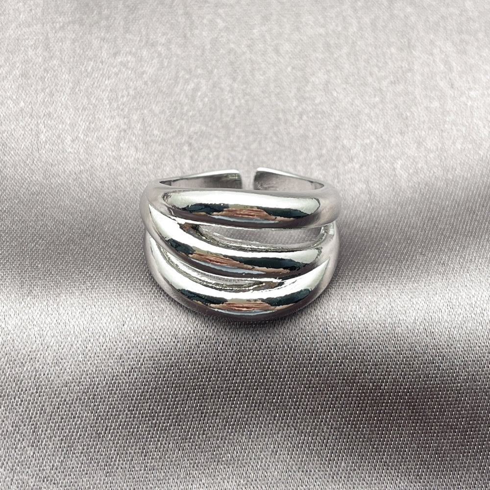 White Gold Filled Elegant Ring, Polished, Rhodium Finish