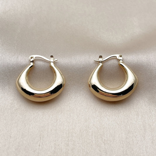 Oro Laminado Small Hoop, Gold Filled Style Hollow Design, Polished, Golden Finish