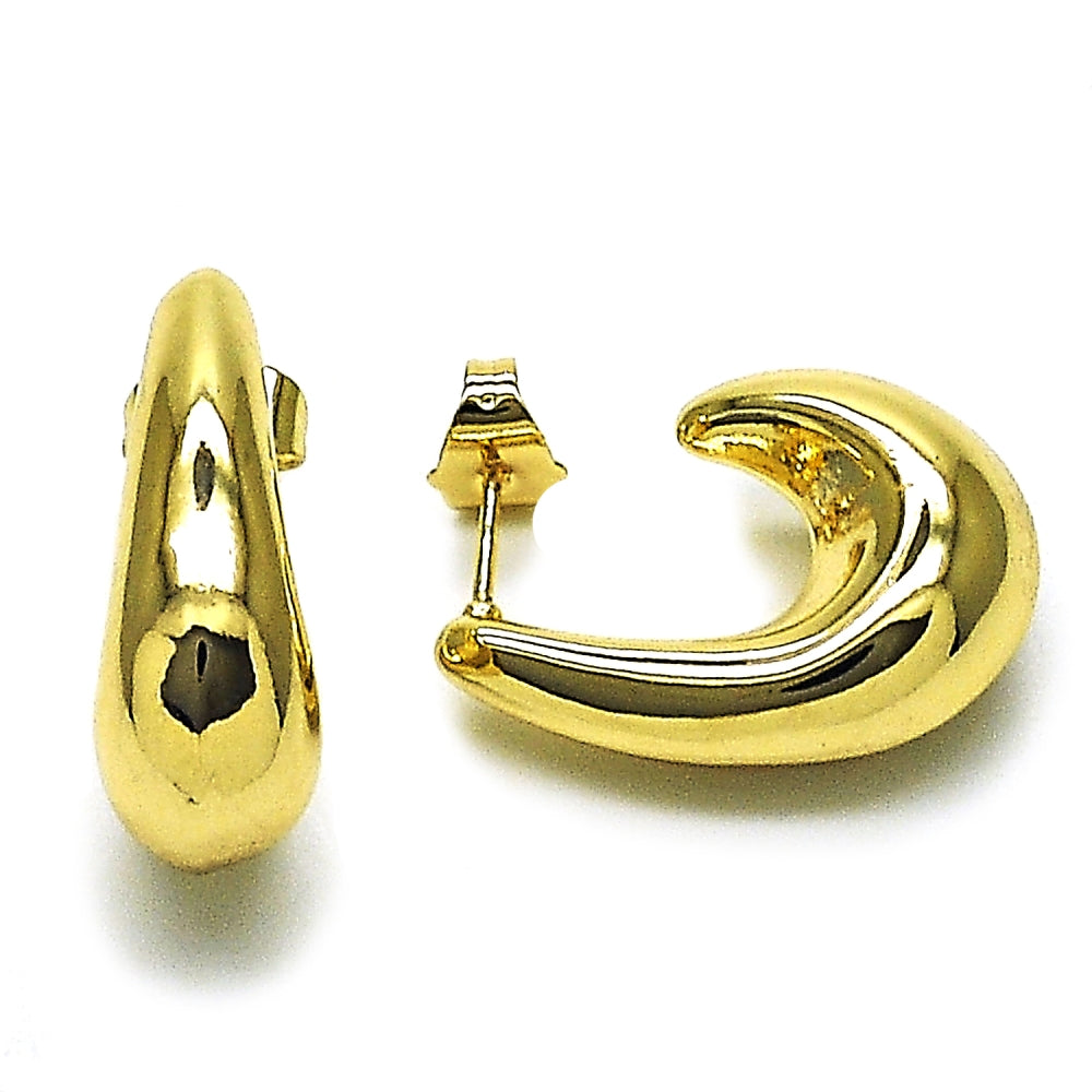 Oro Laminado Small Hoop, Gold Filled Style Hollow Design, Polished, Golden Finish