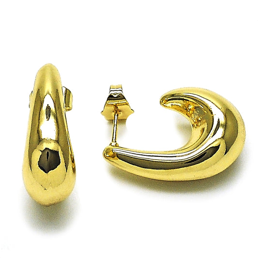 Oro Laminado Small Hoop, Gold Filled Style Hollow Design, Polished, Golden Finish