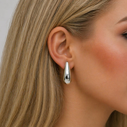 White Gold Filled Small Hoop, Hollow Design, Polished, Rhodium Finish