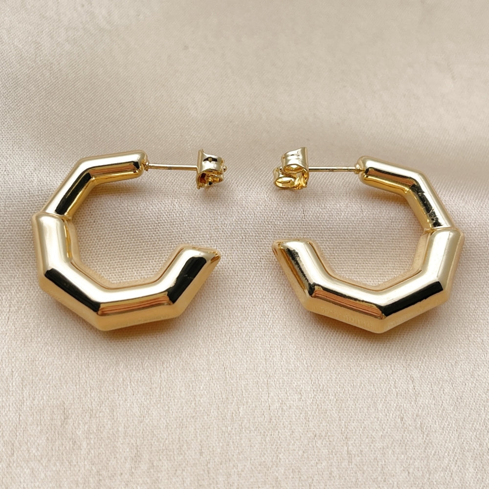 Oro Laminado Small Hoop, Gold Filled Style Hollow Design, Polished, Golden Finish