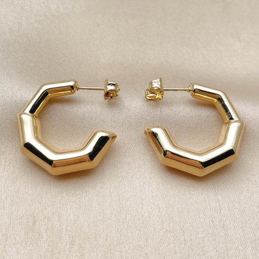 Oro Laminado Small Hoop, Gold Filled Style Hollow Design, Polished, Golden Finish