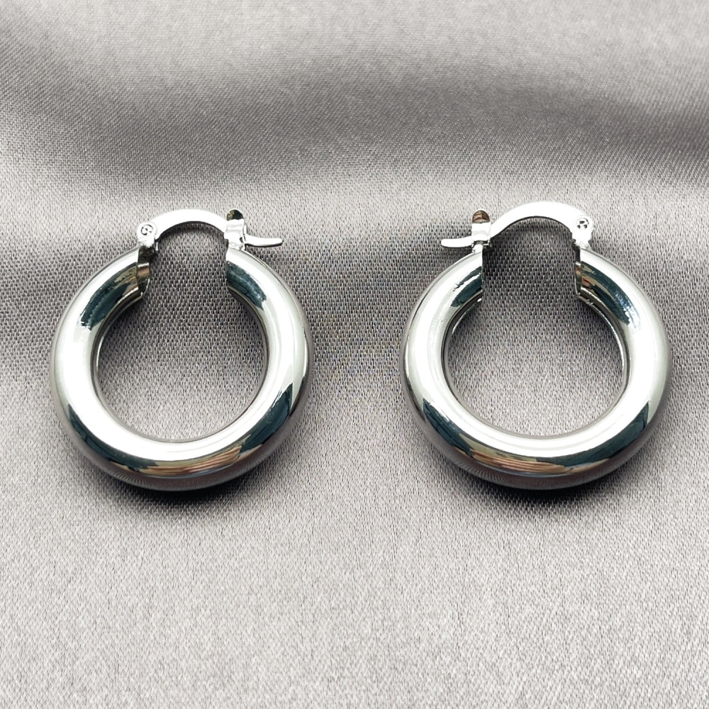 White Gold Filled Small Hoop, Polished, Rhodium Finish