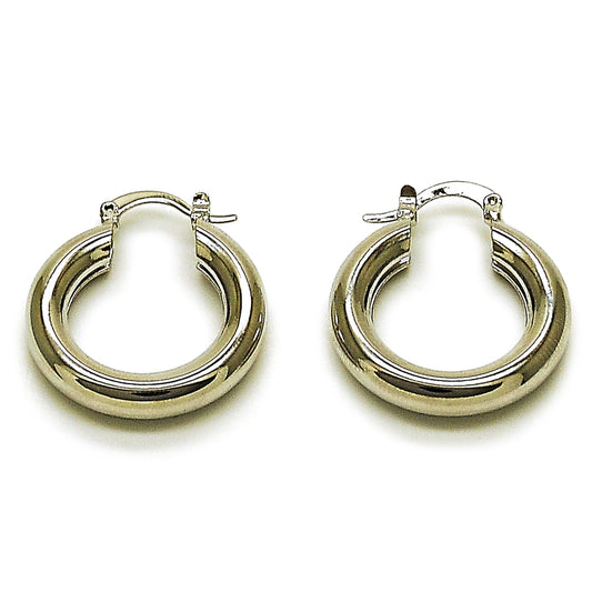 Rhodium Gold Filled Small Hoop, Polished, Rhodium Finish