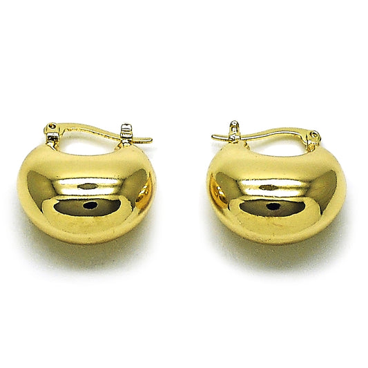 Oro Laminado Small Hoop, Gold Filled Style Hollow Design, Polished, Golden Finish