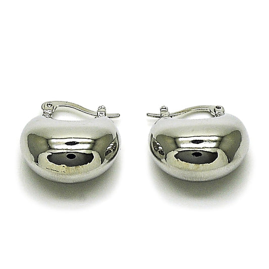 Rhodium Gold Filled Small Hoop, Hollow Design, Polished, Rhodium Finish