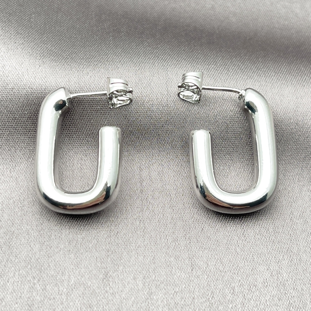 White Gold Filled Small Hoop, Polished, Rhodium Finish