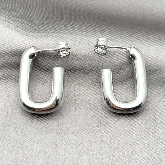 White Gold Filled Small Hoop, Polished, Rhodium Finish