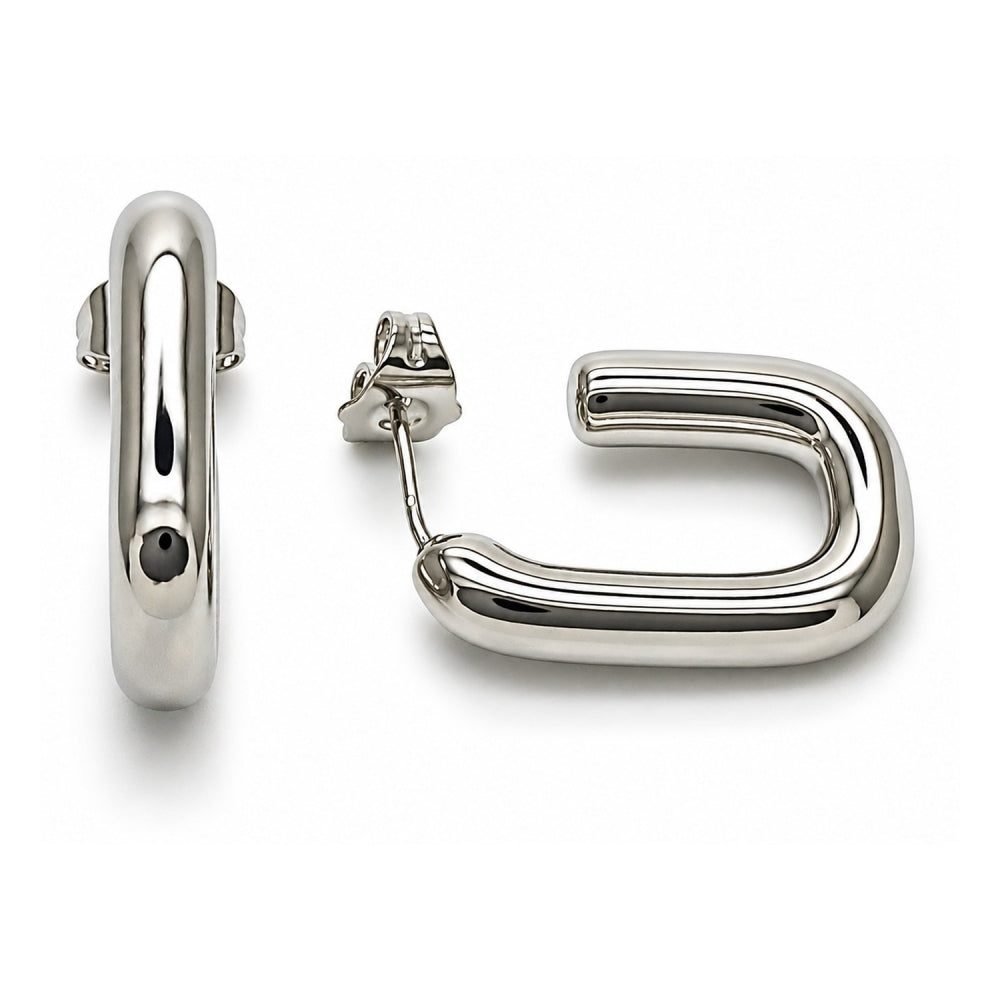 White Gold Filled Small Hoop, Polished, Rhodium Finish
