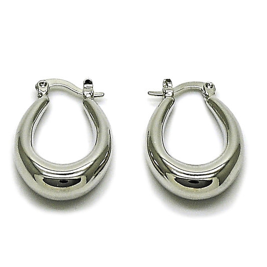Rhodium Gold Filled Small Hoop, Hollow Design, Polished, Rhodium Finish