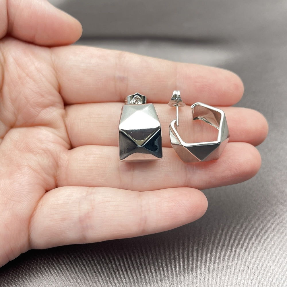 White Gold Filled Small Hoop, Polished, Rhodium Finish