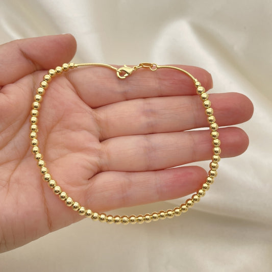 Gold Anklet - Gold Ball Polish Style Handmade with the Highest Gold Filled Style Craftsmanship - Gold Filled Anklets 03.32.0636.10