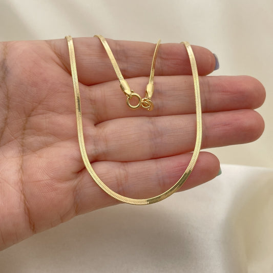 18" Gold Herringbone Necklace Chain - 14K Gold Filled Style Necklace Gift for Her 04.58.0018.18