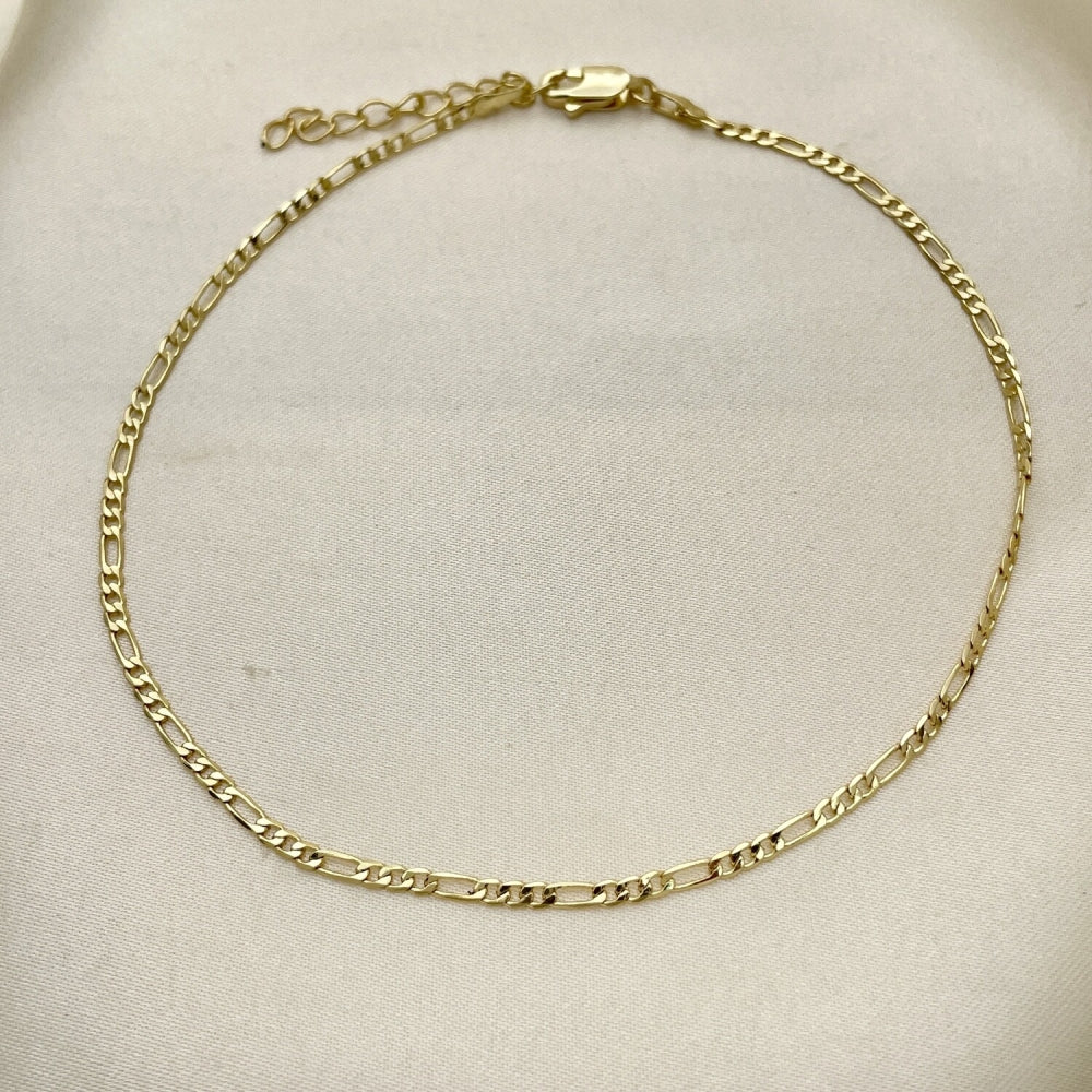 02 MM Gold Anklet - Figaro Handmade with the Highest Gold Filled Style Craftsmanship - Gold Filled Anklets 04.213.0171.10