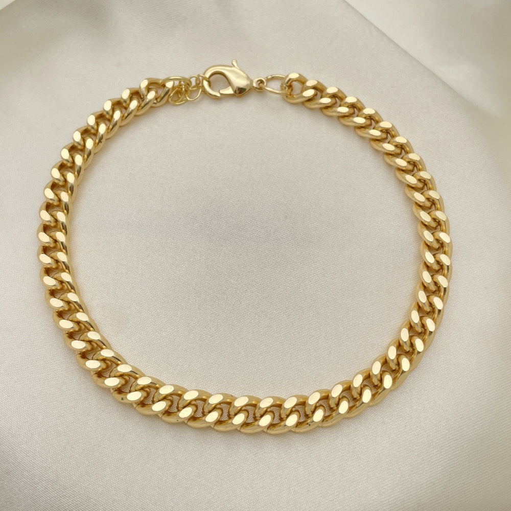 Gold Anklet - 07 MM Miami Cuban Link Chain Design Handmade with the Highest Craftsmanship - Gold Filled Style Anklets 04.213.0232.10