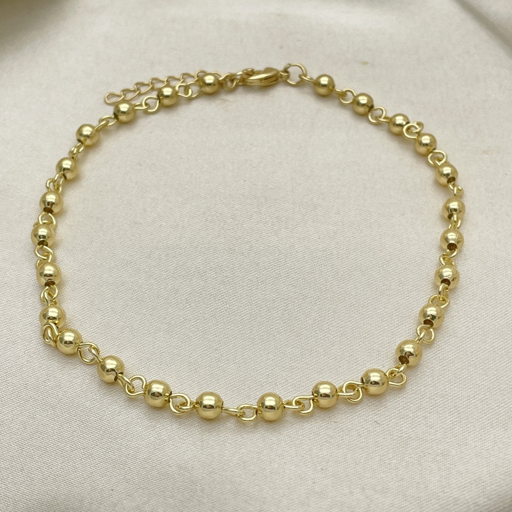 04 MM Gold Anklet - Handmade Ball Design with the Highest Gold Filled Style Craftsmanship - Gold Filled Anklets 04.213.0219.10