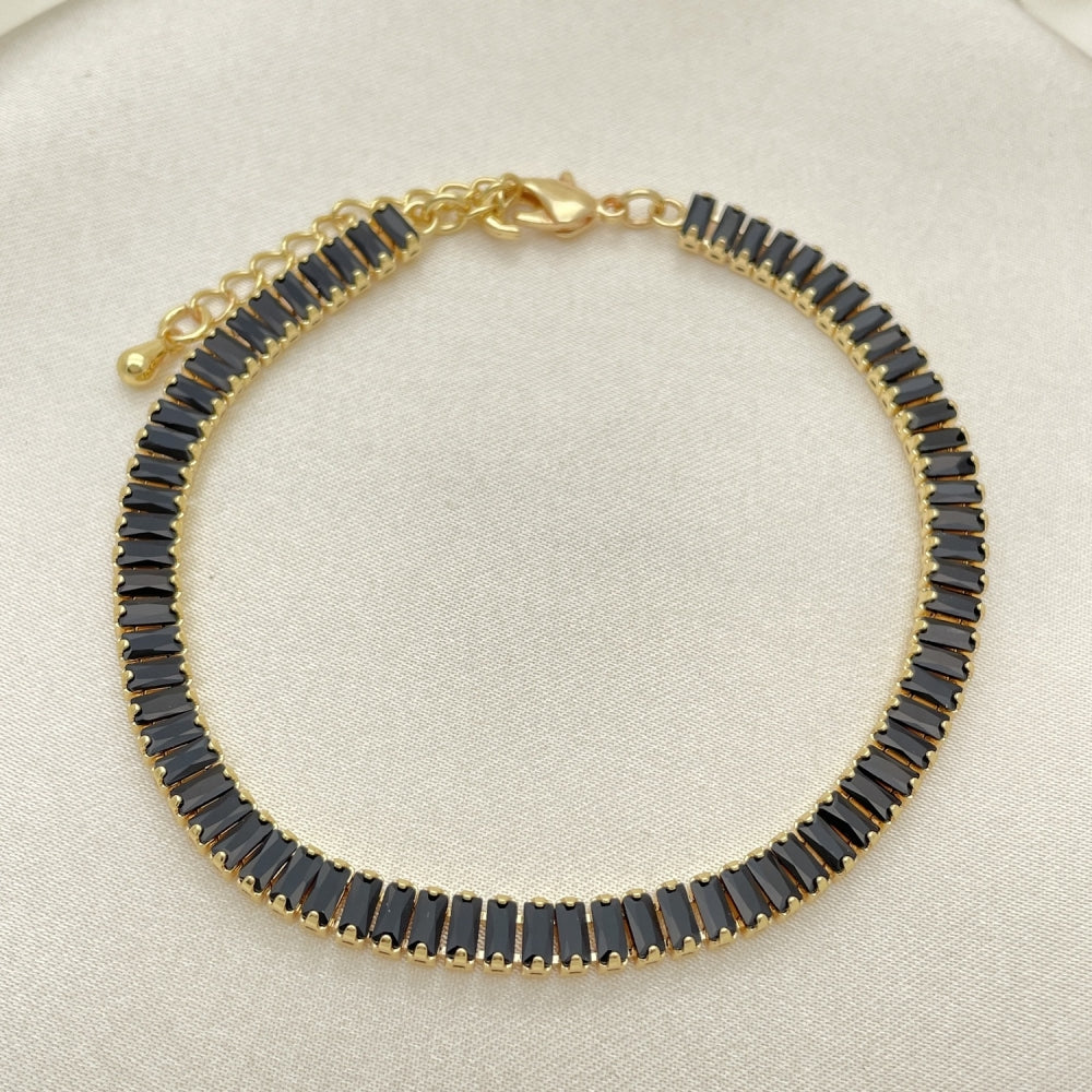 7" Black Onyx Stone Bracelet - Handmade With the Highest Craftsmanship - Gold Filled Bracelets 03.130.0008.2.07