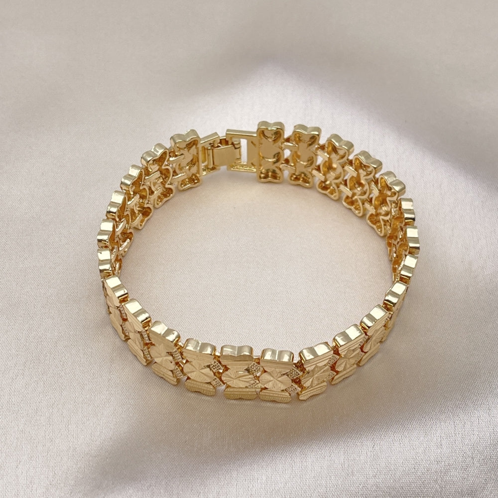 8" Chunky Bold Gold Bracelet - Handmade With Solid Link Casting its the Highest Craftsmanship - Gold Filled Style Bracelets 03.100.0074.08