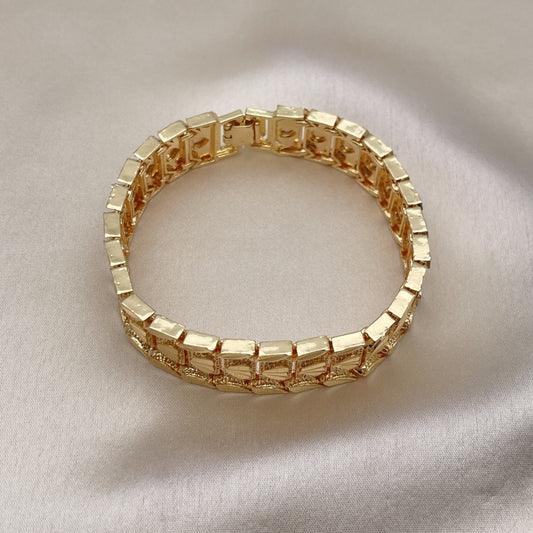 8" Chunky Bold Gold Bracelet - Handmade With Solid Link Casting its the Highest Craftsmanship - Gold Filled Style Bracelets 03.100.0073.08