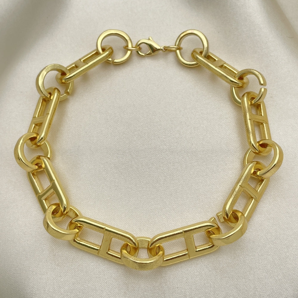 Gold Anklet - Puff Mariner Clip Handmade with the Highest Gold Filled Style Craftsmanship - Gold Filled Anklets 04.362.0039.10