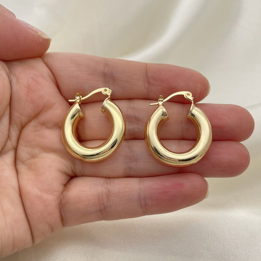 Plain and Shinny Thick Hoops Earring - Lightweight Handmade in Bold Gold Earrings - High Polishing - Gold Filled Style 02.163.0149.25