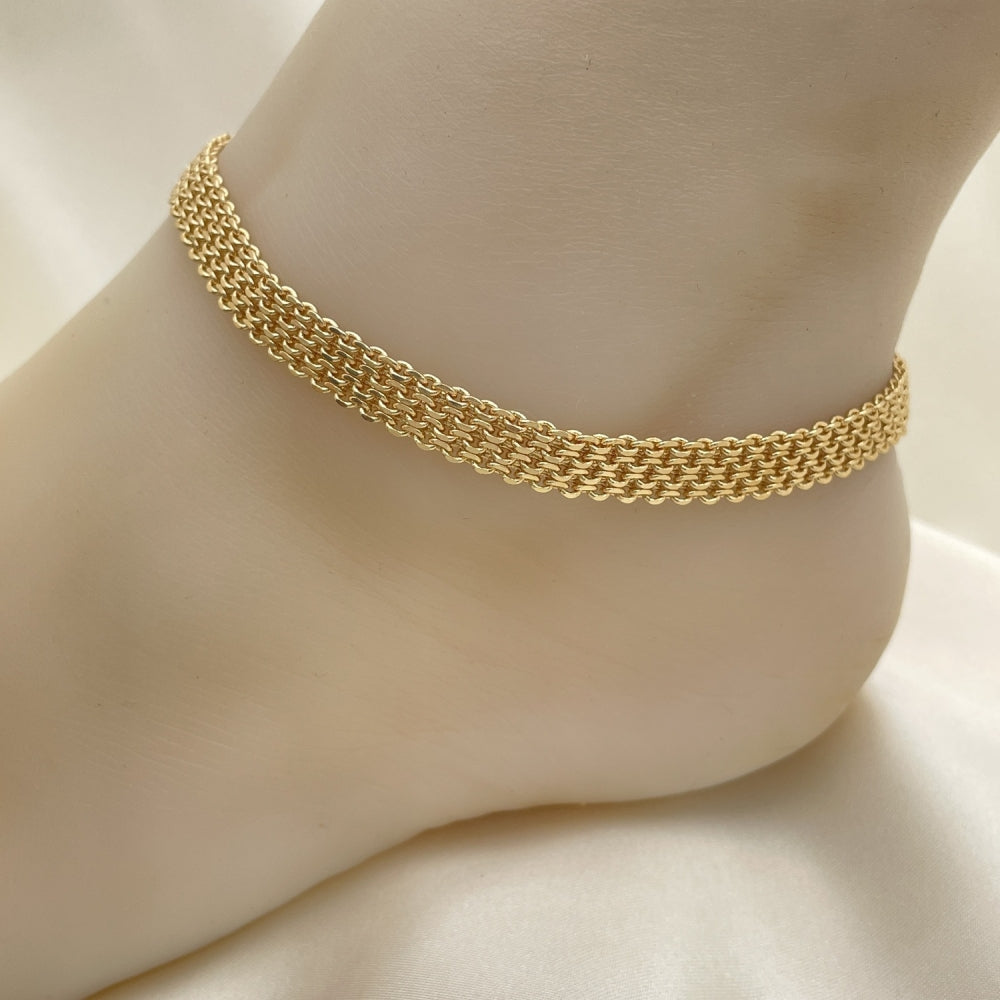 Gold Anklet - Chunky Bizmark Chain Handmade with the Highest Gold Filled Style Craftsmanship - Gold Filled Anklets 03.319.0004.10