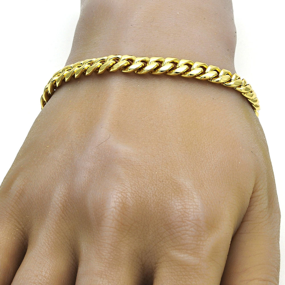 9" Miami Cuban Bracelet for Men - Handmade - Gold Filled Bracelets 03.278.0001.09