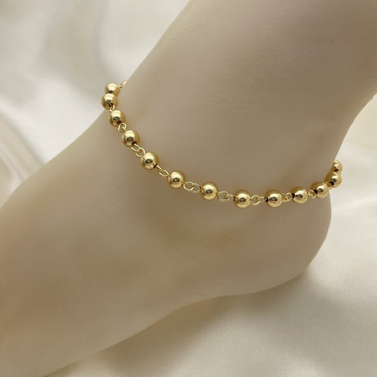 Gold Anklet - Ball Bead Style Handmade with the Highest Gold Filled Style Craftsmanship - Gold Filled Anklets 03.63.2178.10