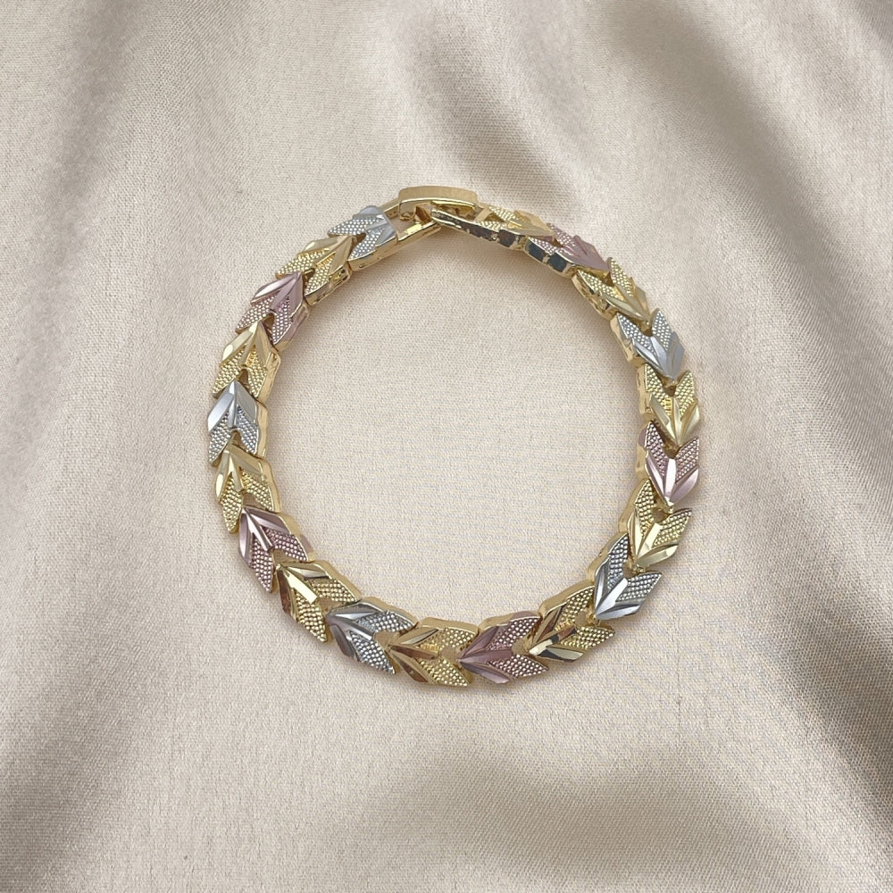 7" Tricolor Gold Bracelet - Handmade With the Highest Craftsmanship - Gold Filled Bracelets 03.102.0075.07