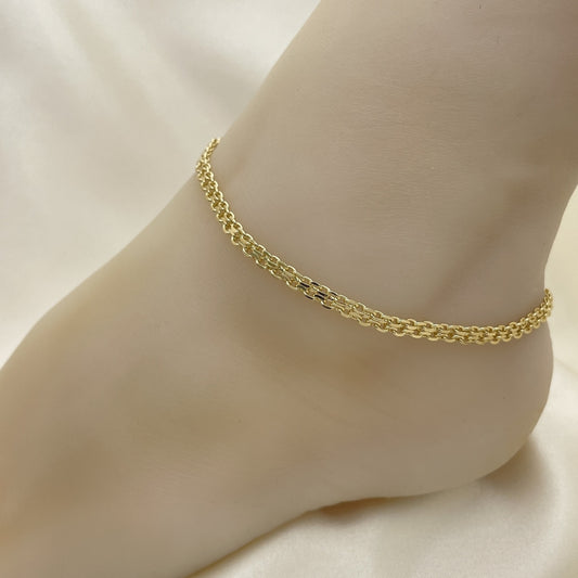 Gold Anklet - Bizmark Chain Handmade with the Highest Gold Filled Style Craftsmanship - Gold Filled Style Anklets 04.213.0263.10