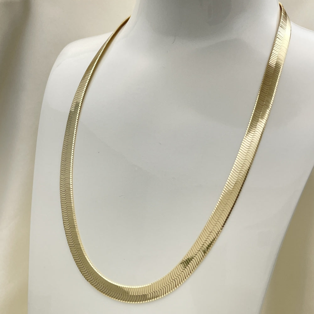 18" Gold Herringbone Necklace Chain - Chunky 14k - Gold Filled Style Necklaces 5.221.007.1.18