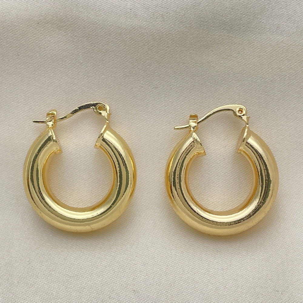 Plain and Shinny Thick Hoops Earring - Lightweight Handmade in Bold Gold Earrings - High Polishing - Gold Filled Style 02.163.0149.25