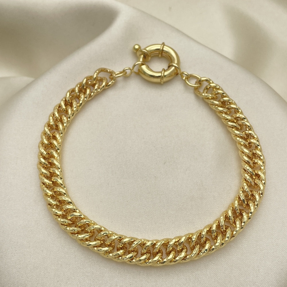 Gold Anklet - Open Double Link Chain Handmade with the Highest Craftsmanship - Gold Filled Style Anklets 03.319.0006.10